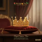 Handcrafted Gold-Plated Crown with Faux Pearls